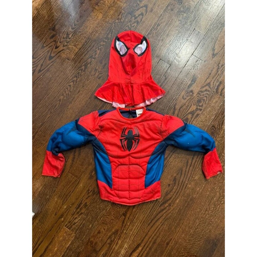 Marvel Spider-Man Top Muscle Padding and Mask Costume Size S kids